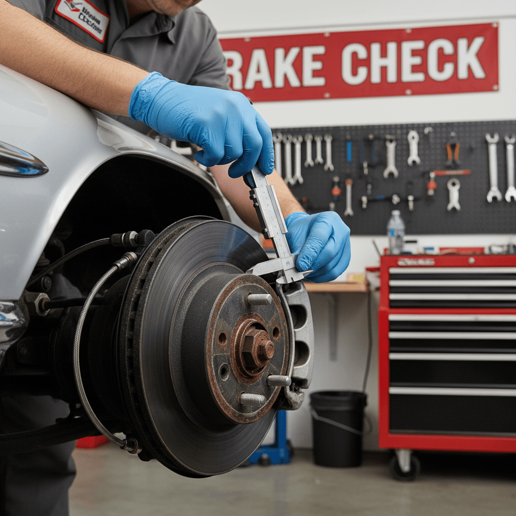 Brake inspection and maintenance on classic car