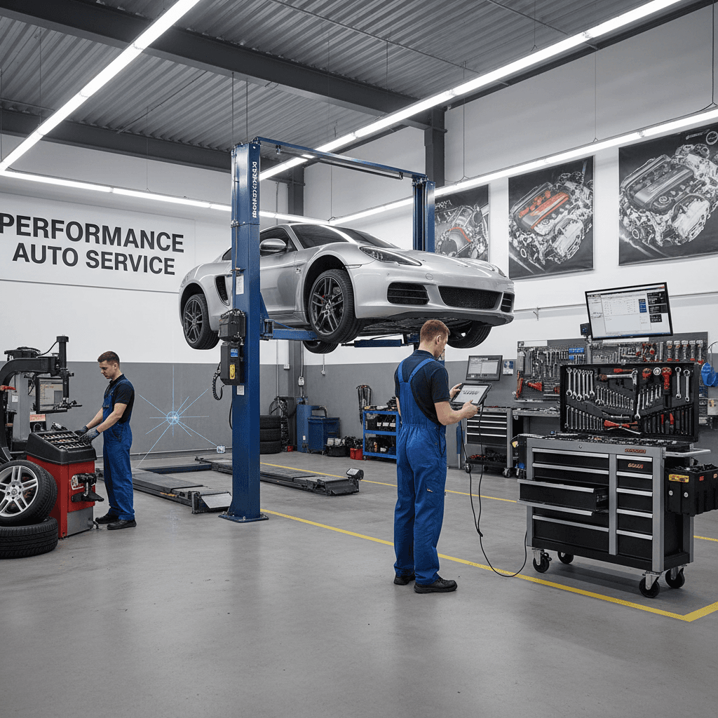 Full workshop at Pfeffer's Car Cave for maintenance and inspections
