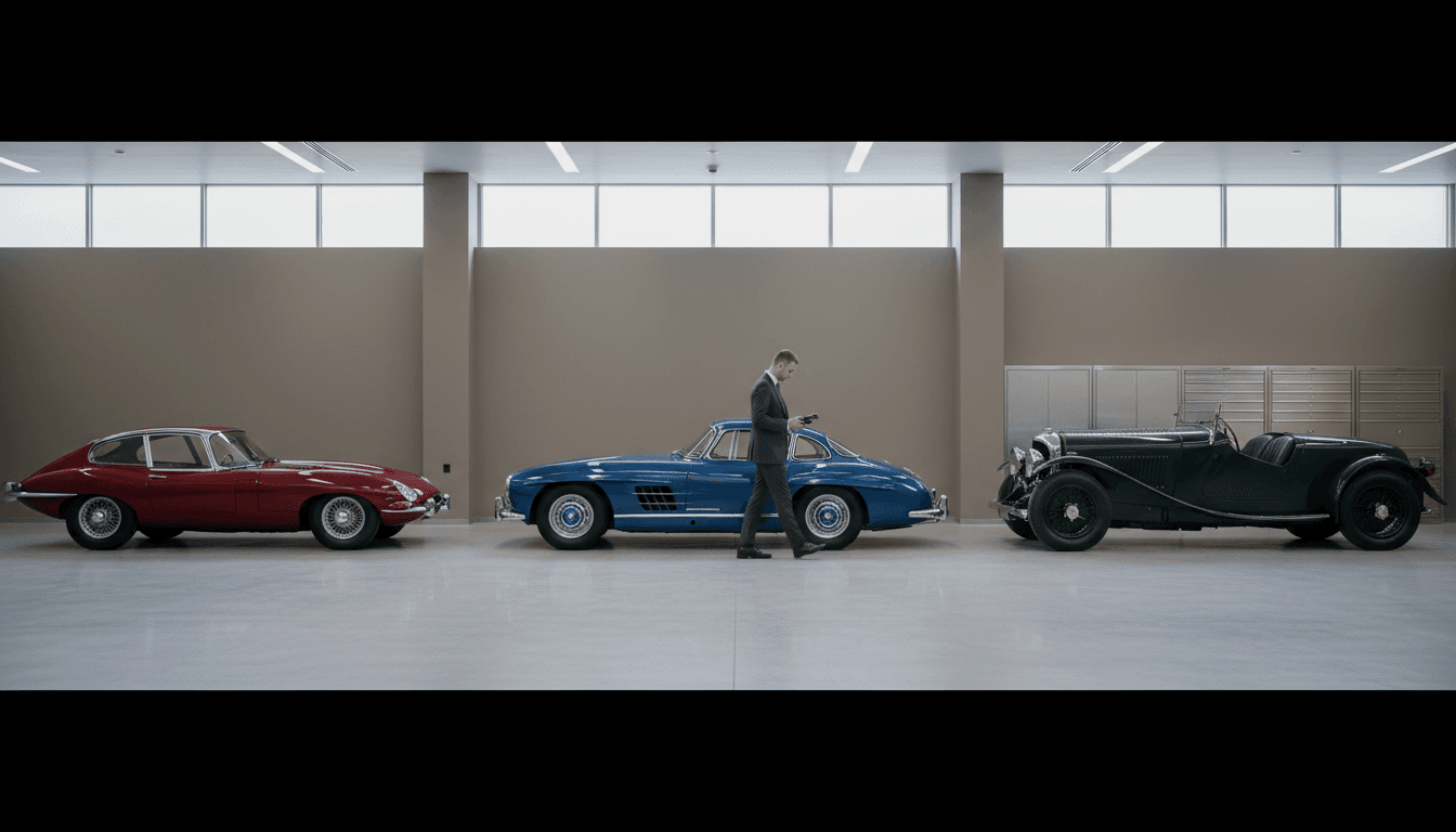 Classic car stored securely in climate-controlled facility at Pfeffer's Car Cave