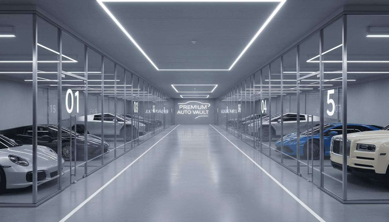 Classic car stored in secure facility